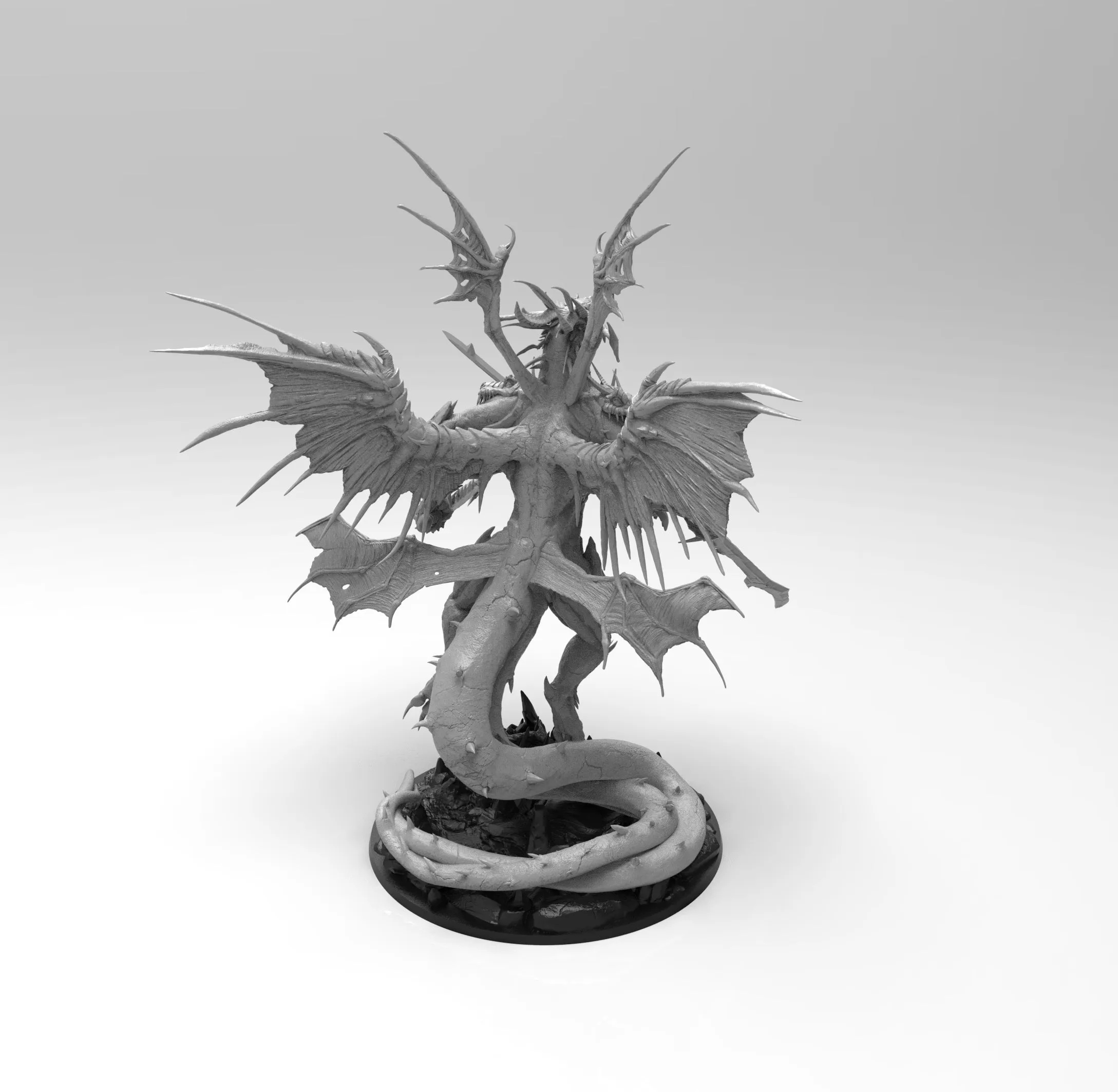 A479 - Legendary creature design, The Dragon warrior statue, STL 3D model design print download files