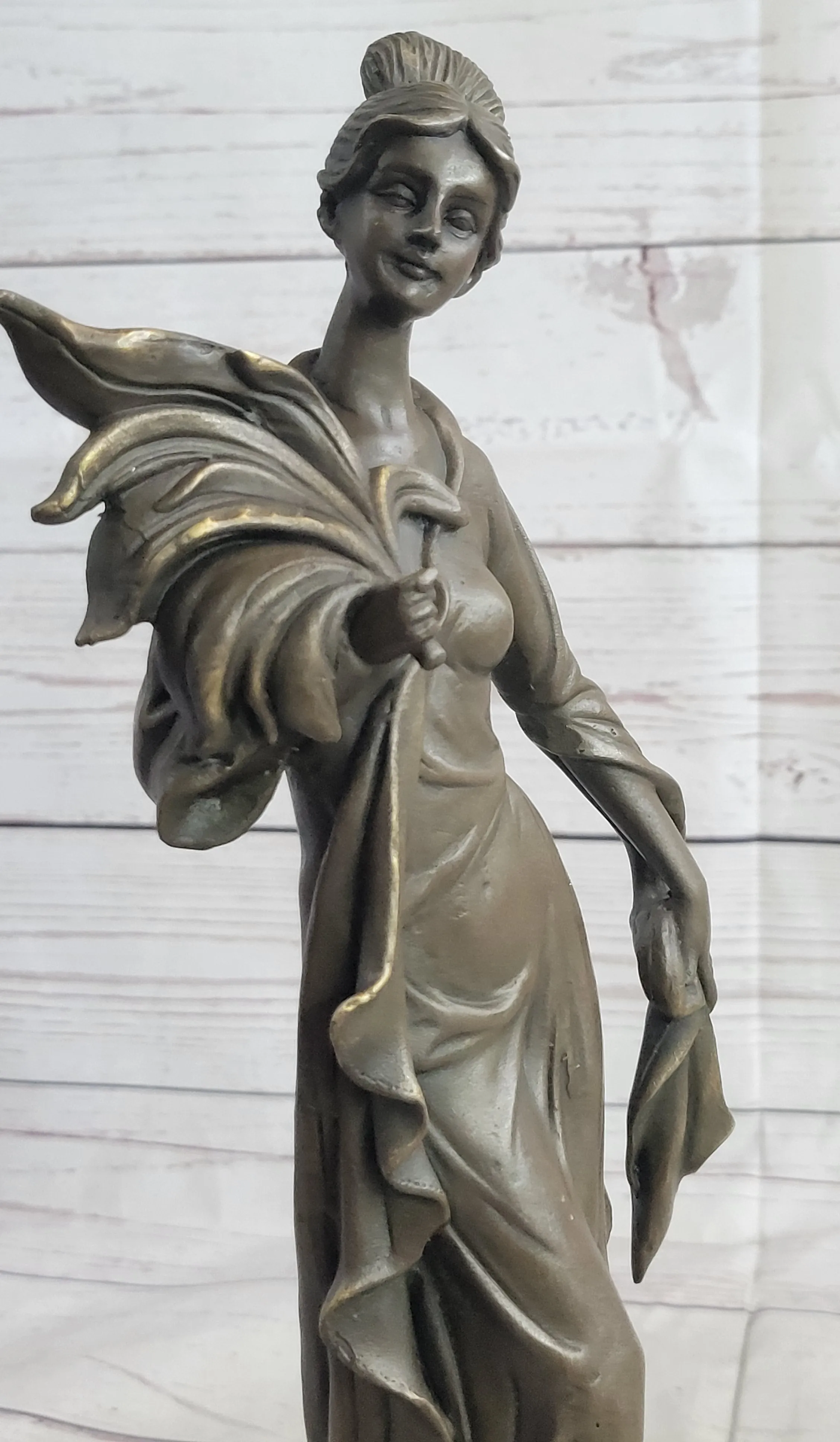Art Deco Woman Female Figure Bronze Statue Sculpture Original Art 14" x 7"