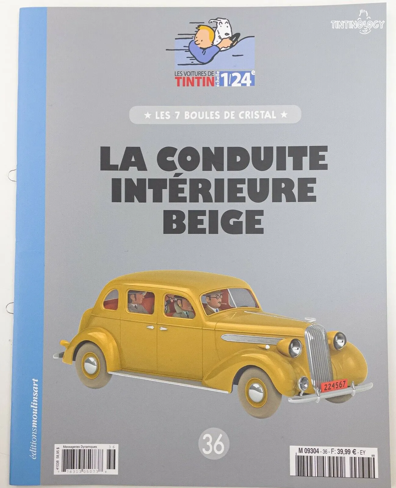 HACHETTE Tintin Car 1/24 #36 Beige Car: 7 Crystal Balls Rare Model Voiture