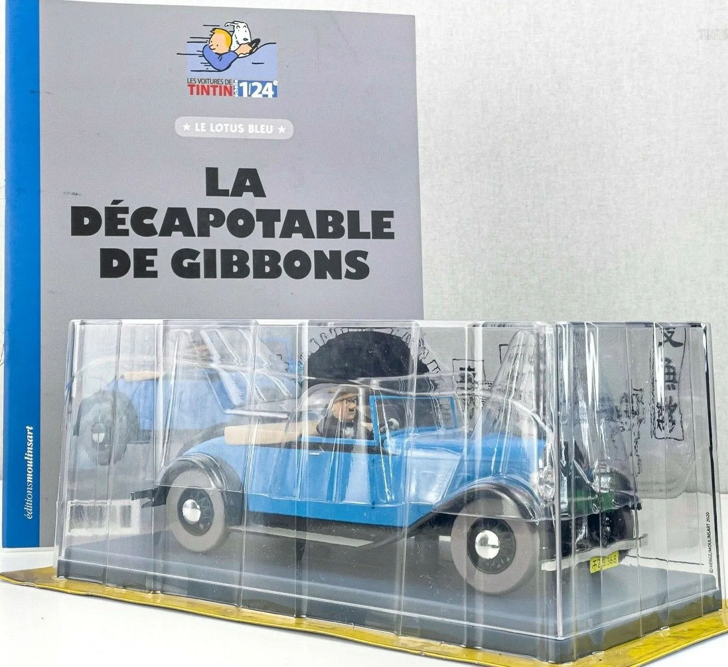 HACHETTE Tintin Car 1/24 # 46 Decapotable - Blue Lotus Rare Model Voiture Figure