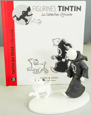 Hors Serie Figurine #5 Tintin in Toga and Snowy Cigars Pharaoh 12cm B&W Resin Model Figure
