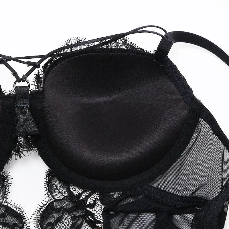 Nightmare Bandage Women's Bodysuit Sexy Hollow Lace Push Up
