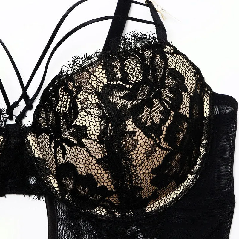 Nightmare Bandage Women's Bodysuit Sexy Hollow Lace Push Up