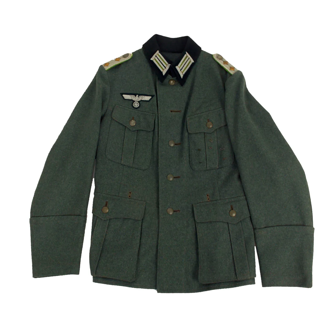 Original German WWII Heer Panzergrenadier Hauptmann Officer's M36 Field Tunic by Schmidt & Zoltsch, Munich
