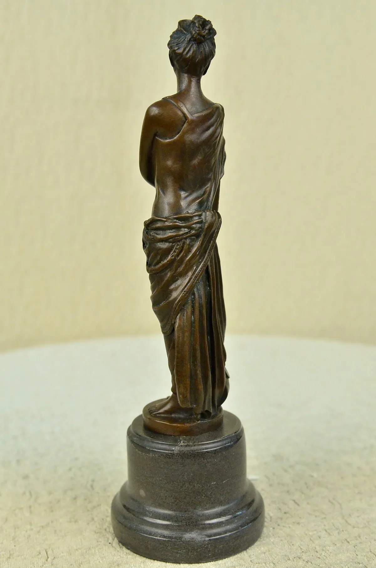 Original Signed English Royal Queen Bronze Sculpture Marble Base Figurine Decor
