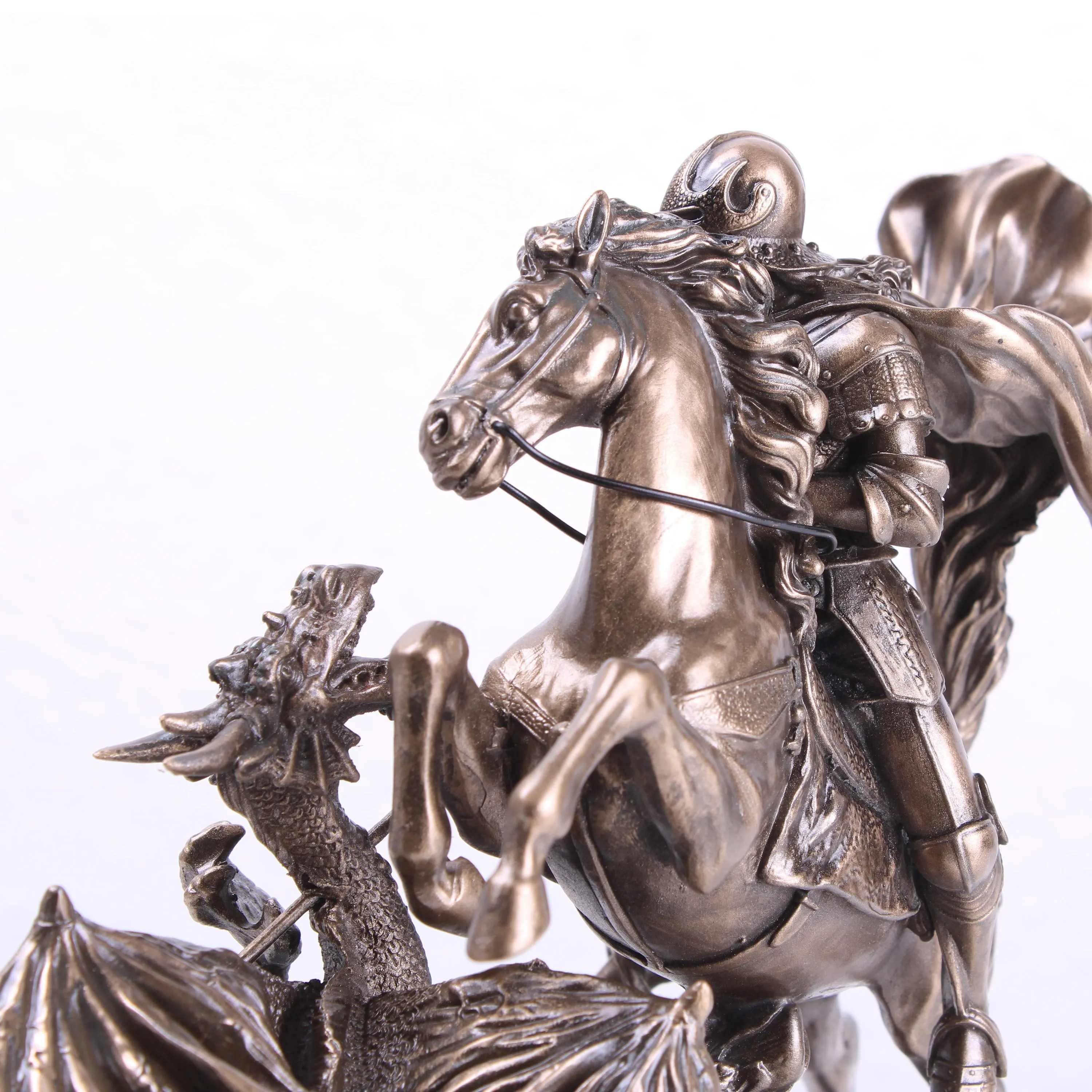 Saint George Killing the Dragon Statue (Small - Cold Cast Bronze Sculpture)