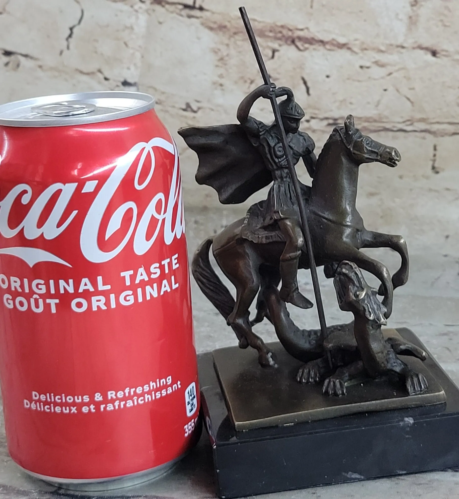 St. George Dragon Slayer Bronze Statue Military Saint Catholic Patron Sculpture