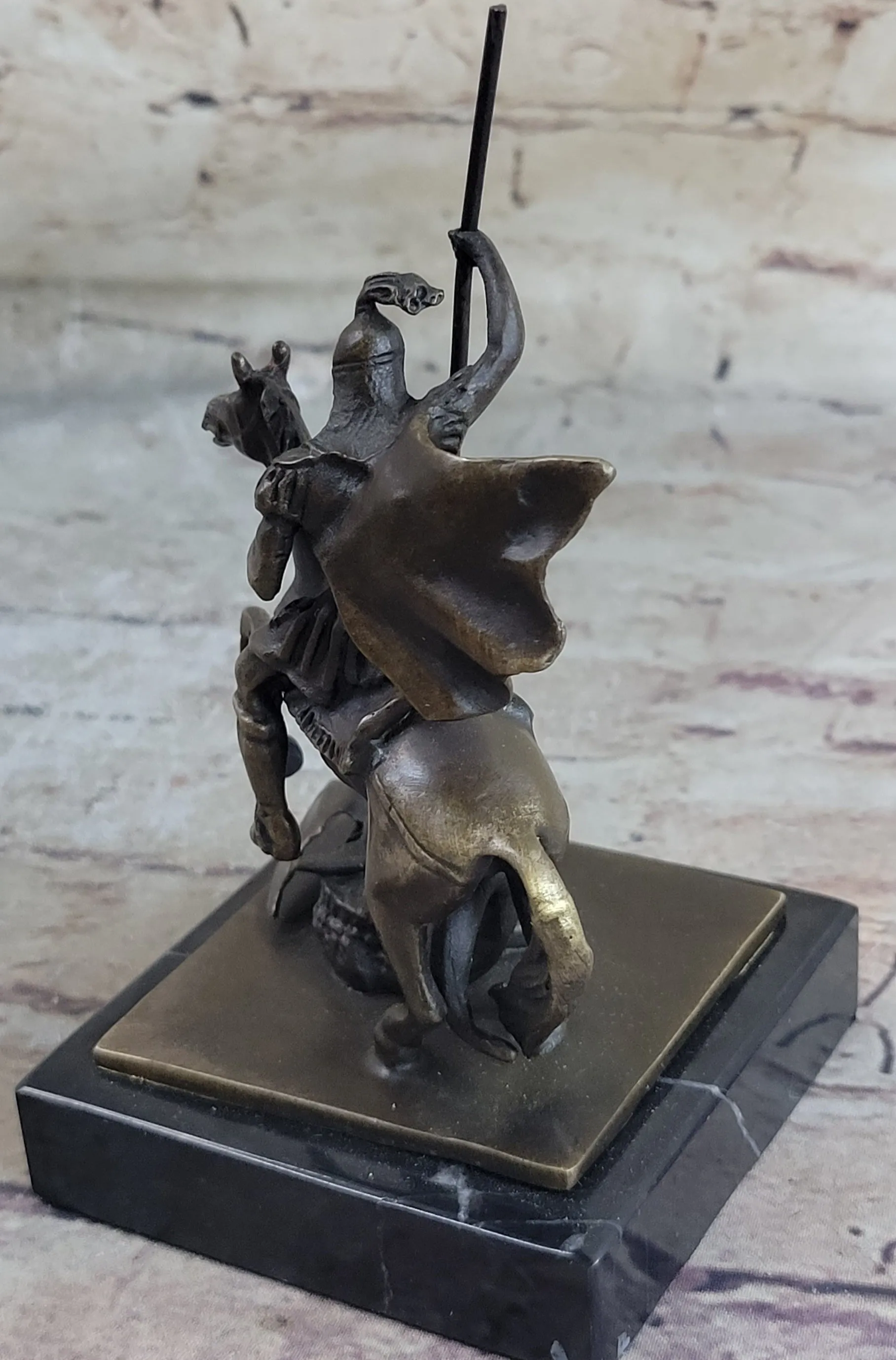 St. George Dragon Slayer Bronze Statue Military Saint Catholic Patron Sculpture