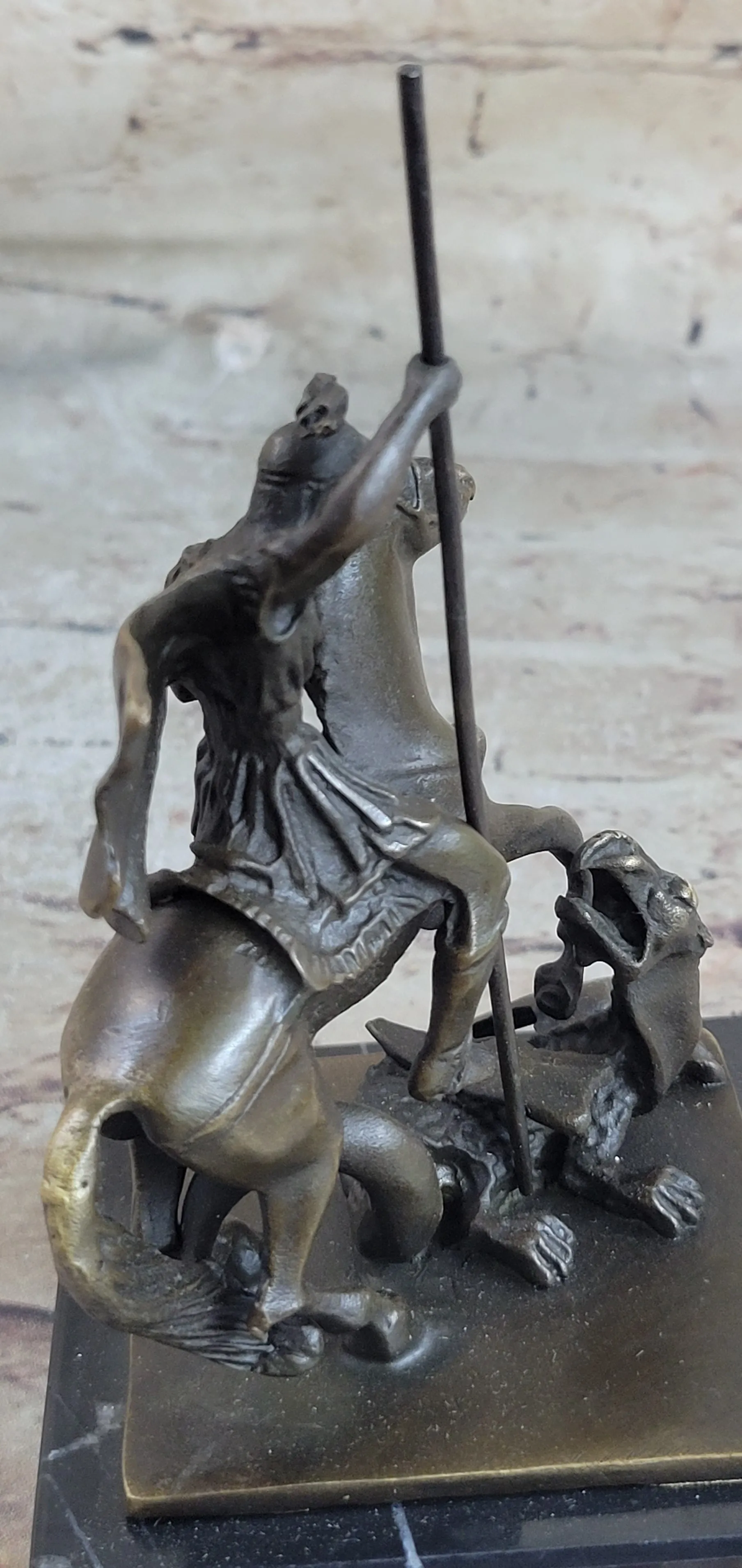 St. George Dragon Slayer Bronze Statue Military Saint Catholic Patron Sculpture