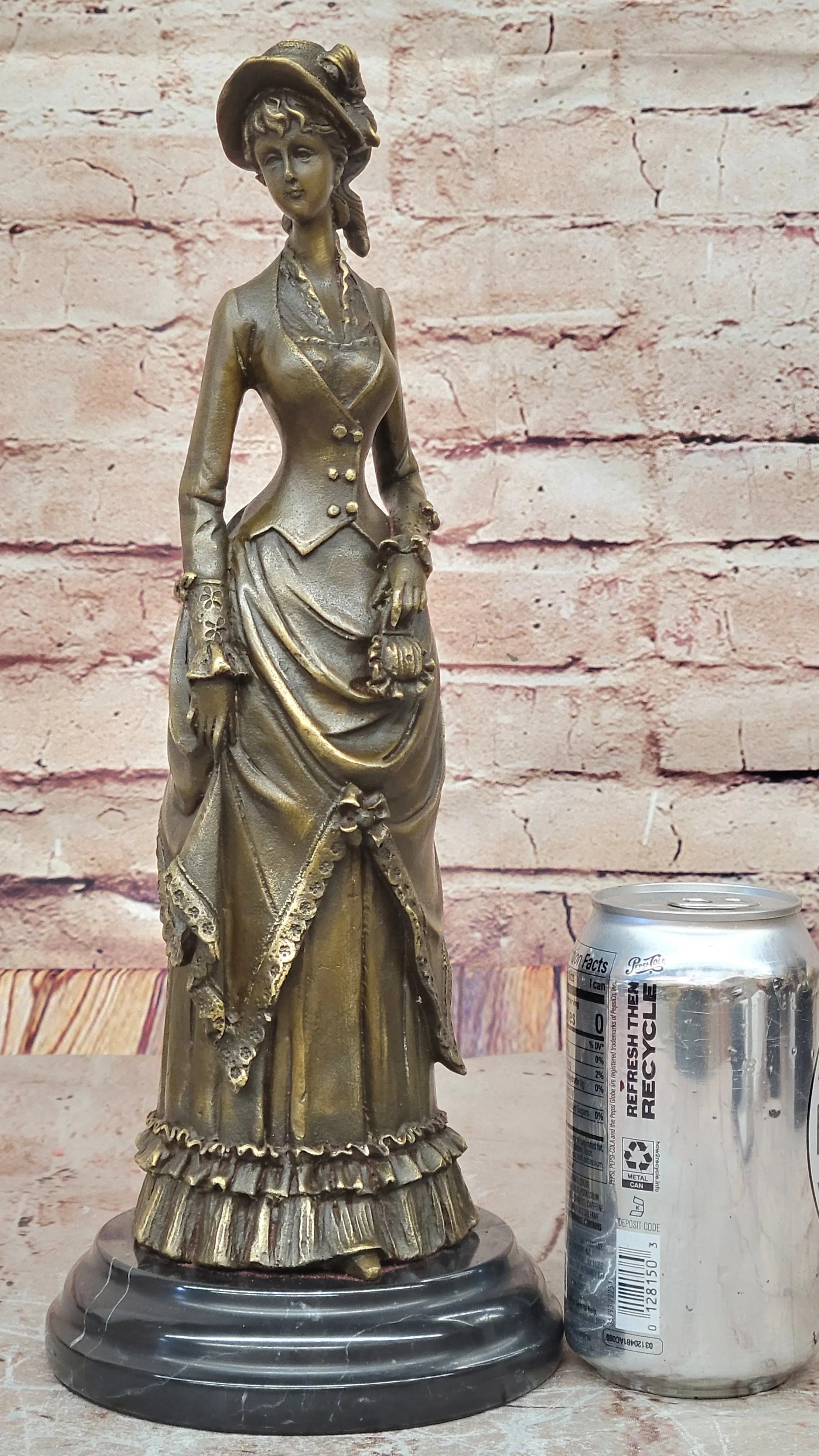 Victorian Lady in Ornate Gown – Refined Bronze Statue for Classic Décor by Vitaleh
